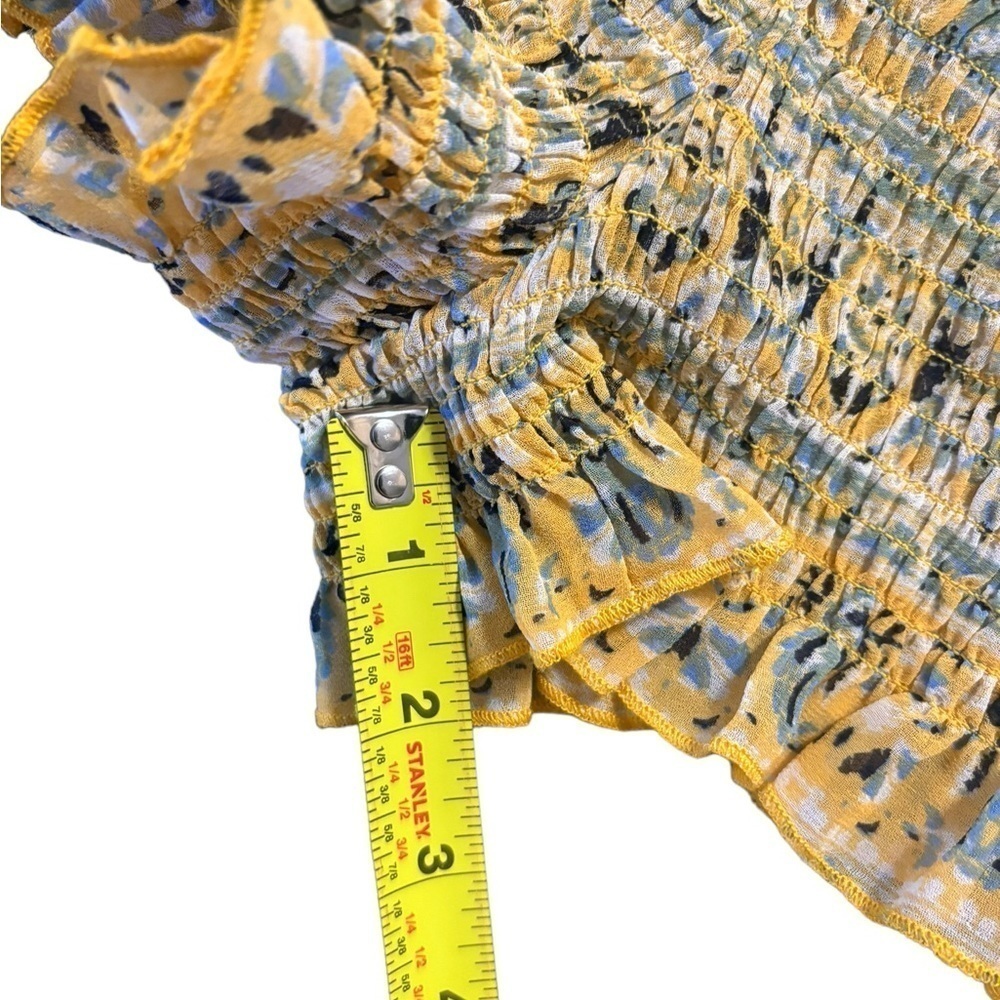Free People Intimately Dream State Shorts 
Yellow Smocked Pull On Ruffle… - Picture 6 of 10
